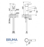 MEDIDAS MONOMANDO LAVABO LUSITANO BRUMA